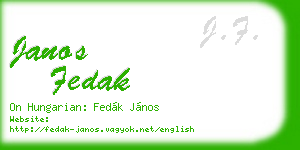 janos fedak business card