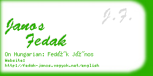 janos fedak business card